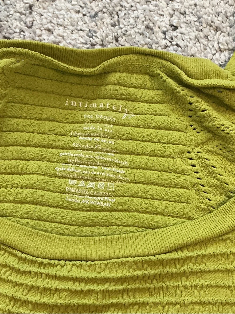 Free People Cutout Long Sleeve Seamless Top ~ Chartreuse
